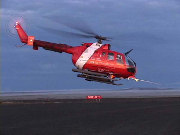 Helicoptor landing on tarmack