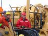 Feeding the  mooring line over the winch