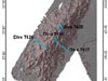 Contour map of Davidson Seamount and dive tracks