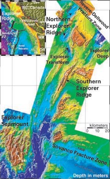 SeaBeam bathymetry of Explorer Ridge