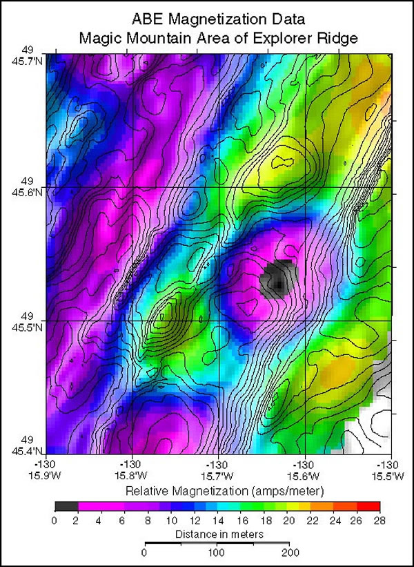 Magnetization data of ocean crust in the Magic Mountain area