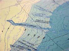 A contour line map of the Hudson Canyon region.