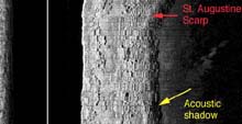 Raw side scan sonar record