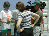 A zoologist with NOAA  interviewed by a rep. from UNC TV.