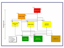 Simplified flow diagram showing the flow of energy, as food, through an idealized coral reef model