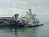 WHOI R/V Atlantis refueling in Woods Hole between cruises.