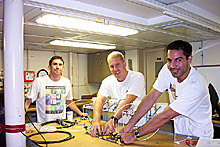 Assembling squeezers used to extract pore water from sediment samples