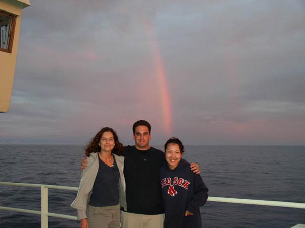 A spectacular sunset and rainbow that lasted late into the evening.