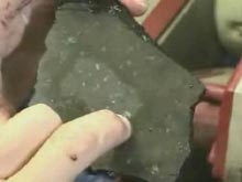 A piece of basalt that was taken off the ocean floor in the Gulf of Alaska.