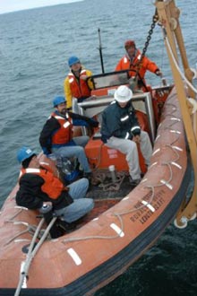 Ronald H. Brown launch being recovered.