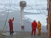 An operational multi-net used to collect zooplankton samples from different depths in the water column.