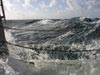 The sea as it looked from our starboard side on Monday and Tuesday, sloshing over our deck and making submersible dives impossible.