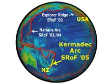 A global view of the Pacific Ring of Fire.