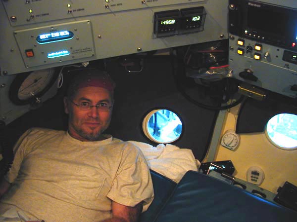 Ashley Rowden in the Pisces V submersible.