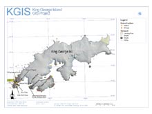 A map of King George Island and the location of the Korean Antarctic base.