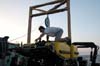 Brennan Phillips of IFE looking over the ROV Hercules, post dive.