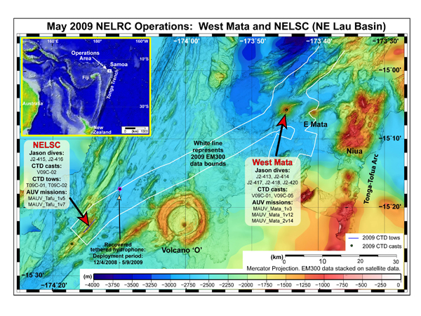 This map represents the cruise operations accomplished during the Northeast Lau Response Cruise in May 2009. 