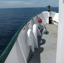 Port bow of USF RV Weatherbird II