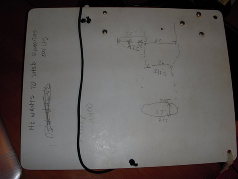 Rough sketch of the natural bridge cave outline.