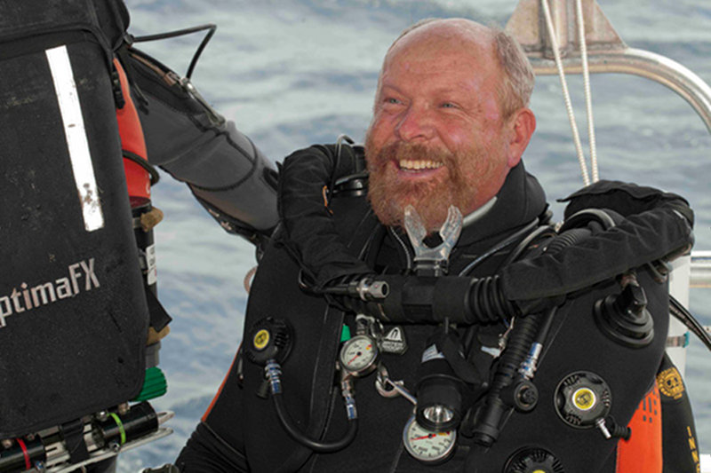 Tom looking at the bright side of the aborted dive, relieved that the dive was called prior to him getting in the water.