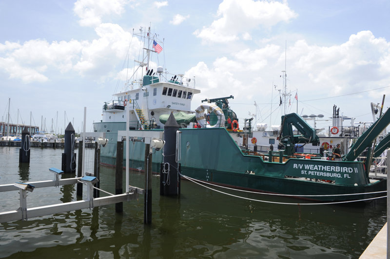 The R/V Weatherbird II dockside in St. Petersburg, Florida.