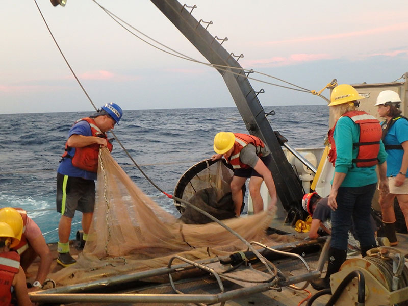 Team setting up for a Tucker Trawl deployment.