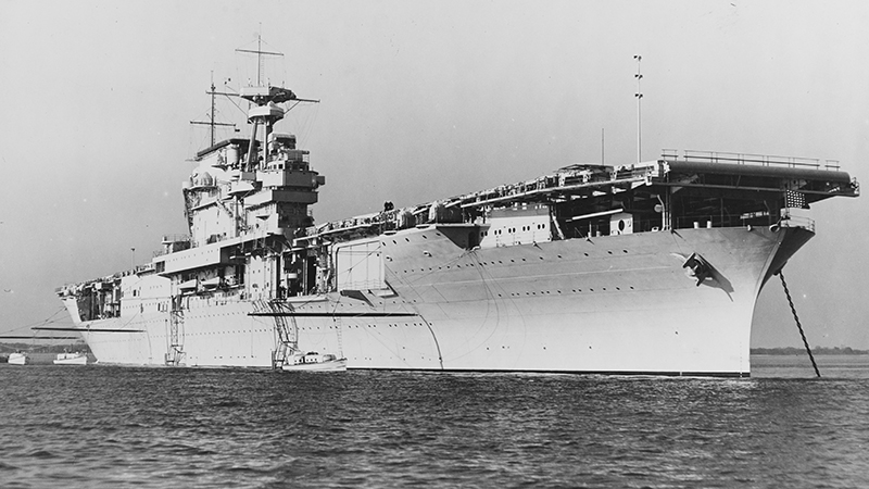 USS Yorktown (CV-5) anchored in Hampton Roads, Virginia, October 30, 1937.