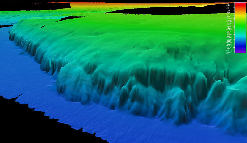 Bathymetry of the West Florida Escarpment.