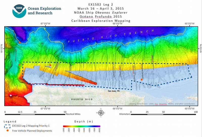 Figure 2. Preliminary cruise map showing Priority 1 survey area. Figure created in Arcmap.