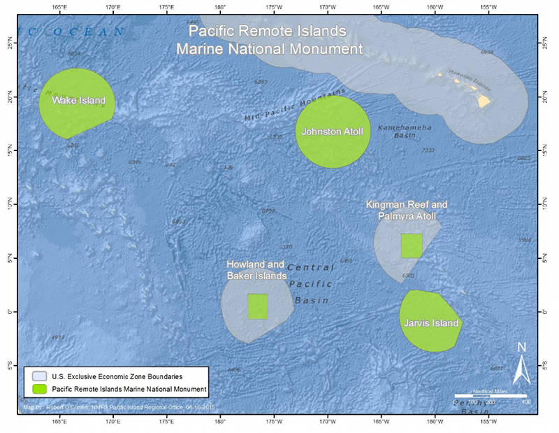 Map showing the location of the PRIMNM.