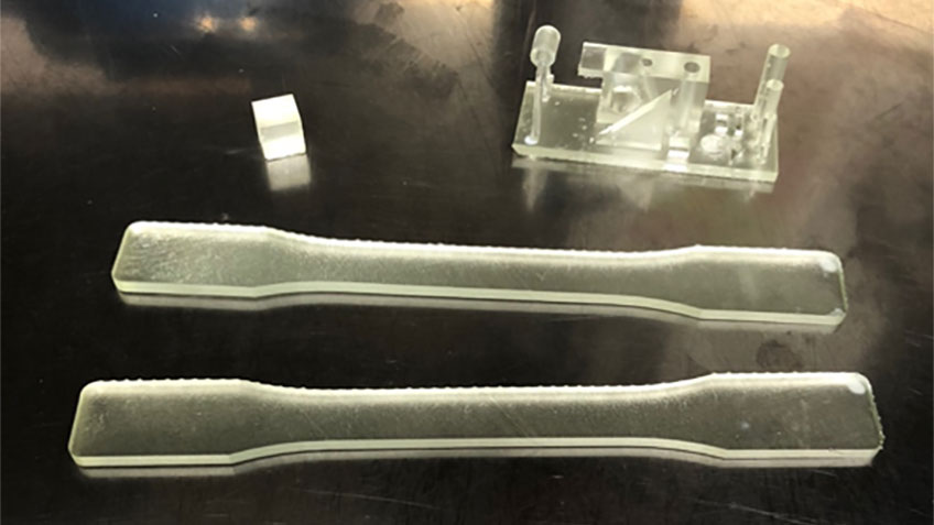 The five pieces that make up the batch print used for our test matrix.