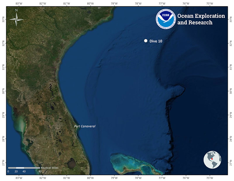 Location of Dive 10 on July 1, 2019.