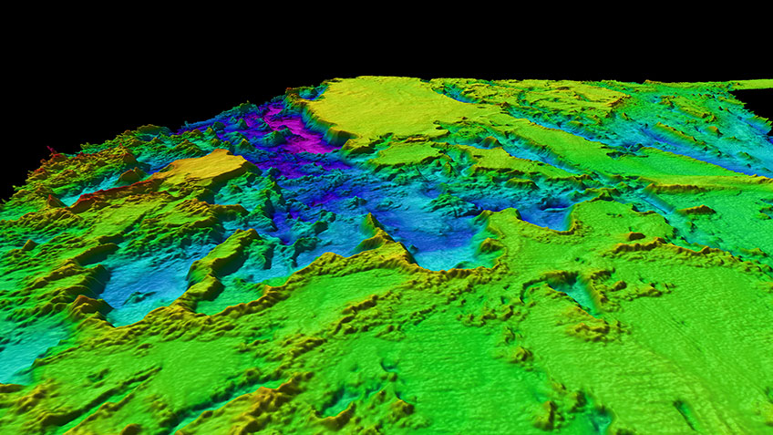 Multibeam bathymetry collected during leg 1 of this expedition offshore the southeastern United States revealed several interesting features that will be investigated via remotely operated vehicle exploration during Leg 2.