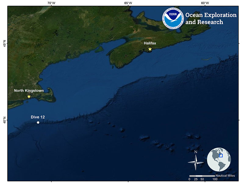 Location of Dive 12 of the Deep Connections 2019 expedition on September 14, 2019.