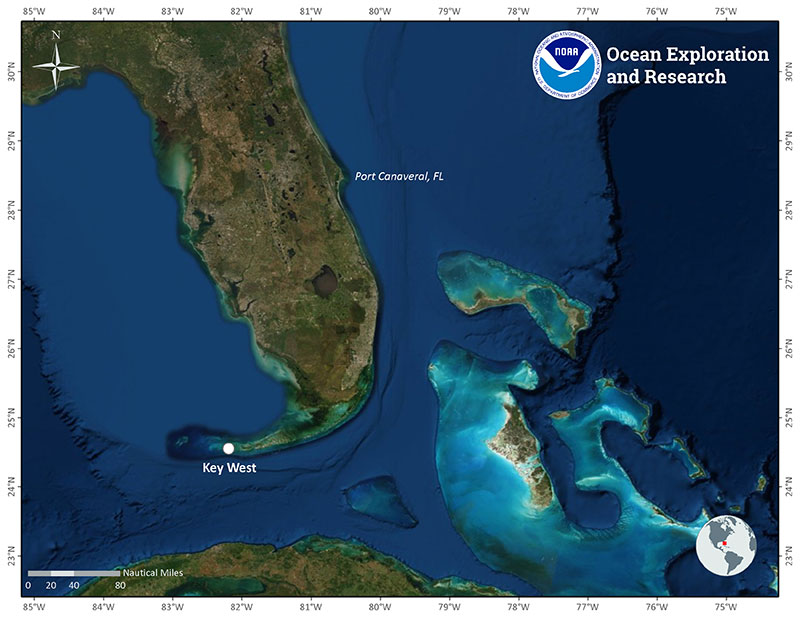 Location of NOAA Ship Okeanos Explorer on November 20, 2019, on the last day of the 2019 Southeastern U.S. Deep-sea Exploration. 